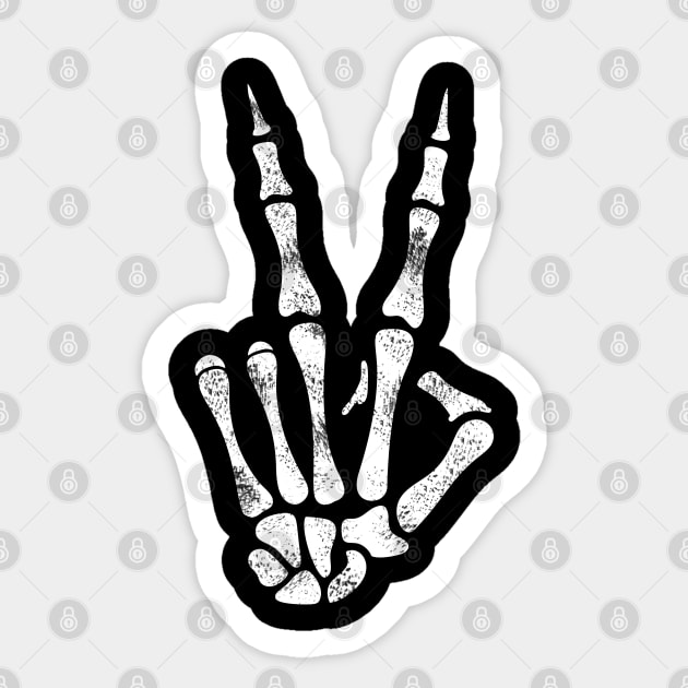 Peace Skeleton Hand Halloween Sticker by victorstore